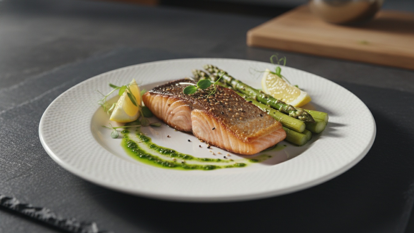 Receitas Jejum Metabólico - 2. Salmão Express com Aspargos na Airfryer