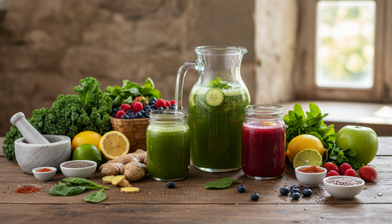 sucos detox para desinchar