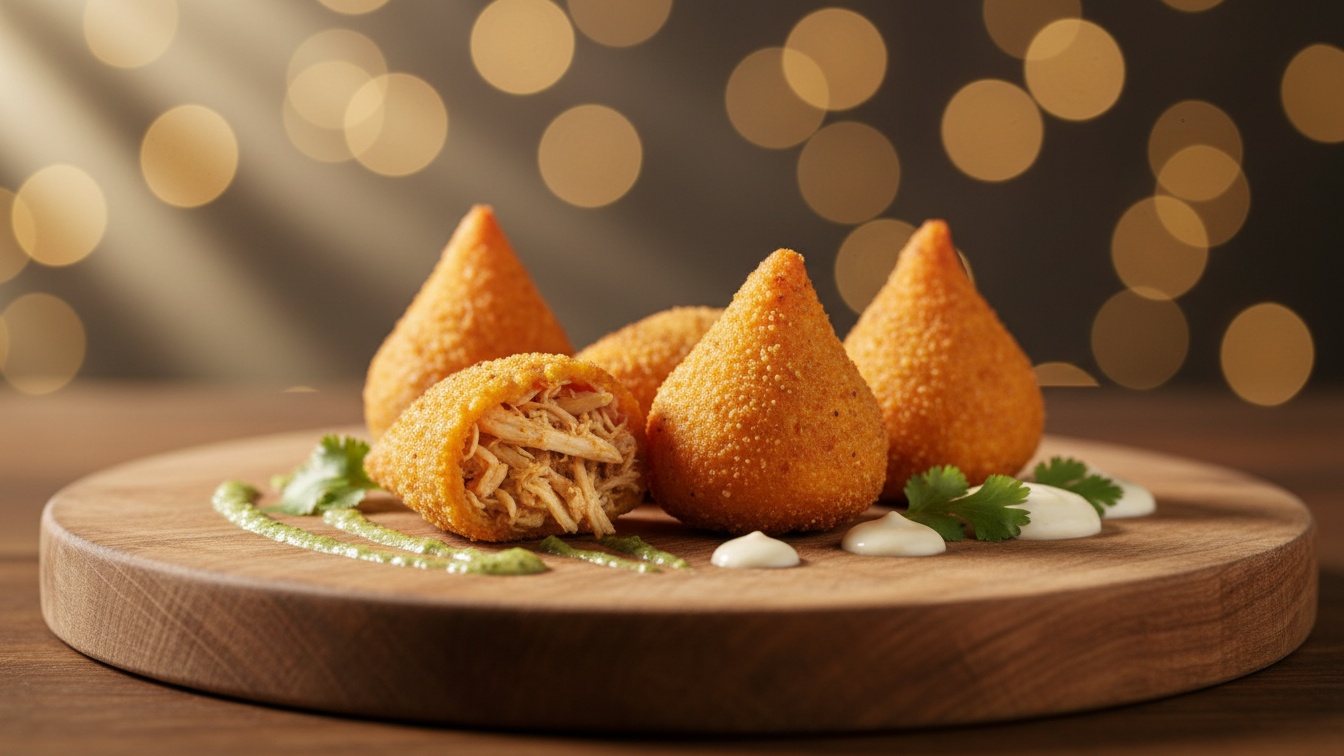 1. Coxinha Fit de Batata Doce com Frango Desfiado