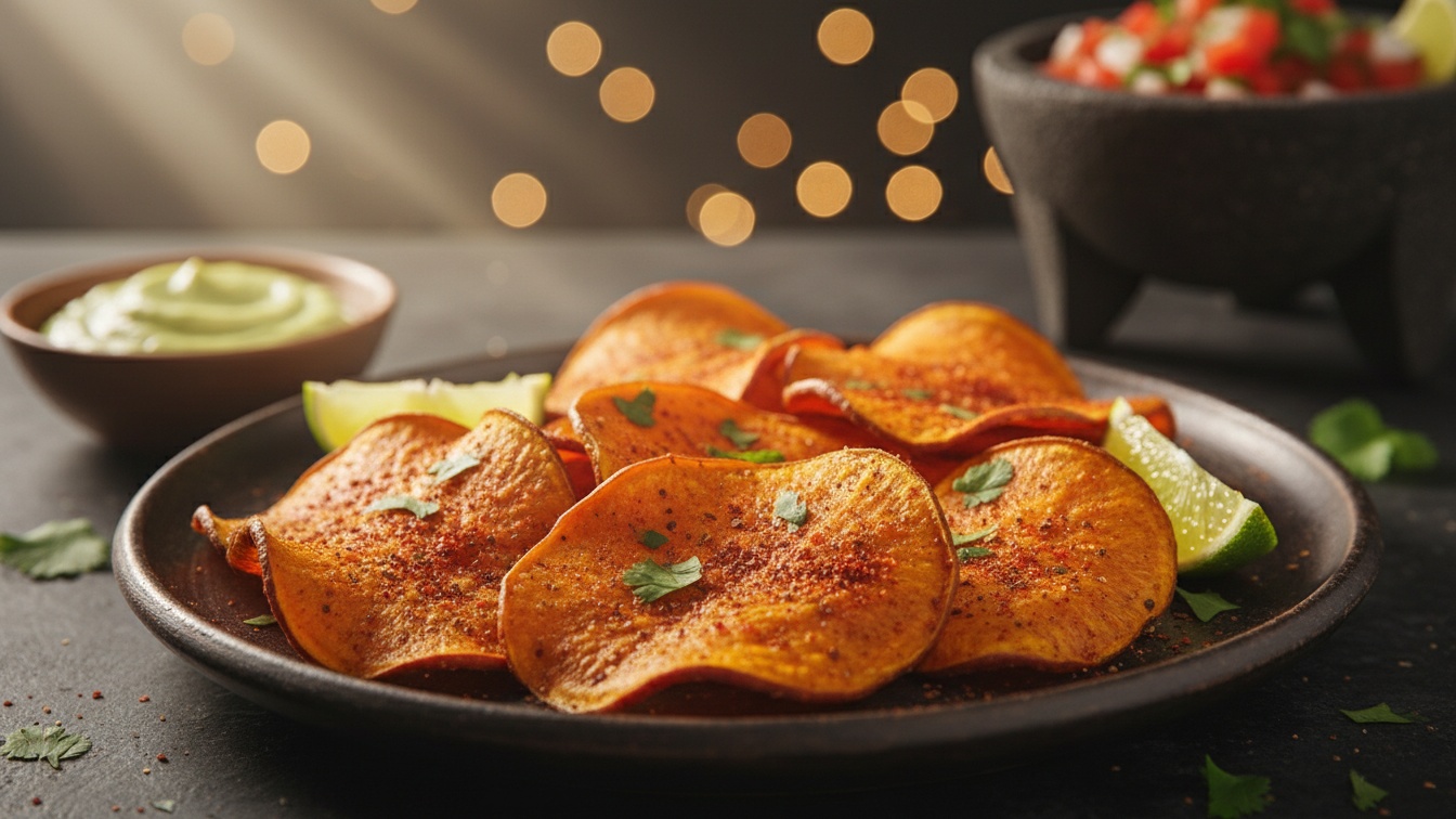 2. Chips de Batata Doce com Páprica Defumada e Cominho (Estilo Mexicano)