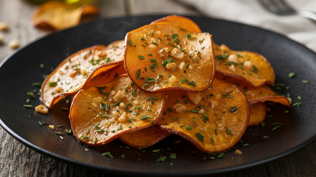 4. Chips de Batata Doce com Alho e Ervas Finas