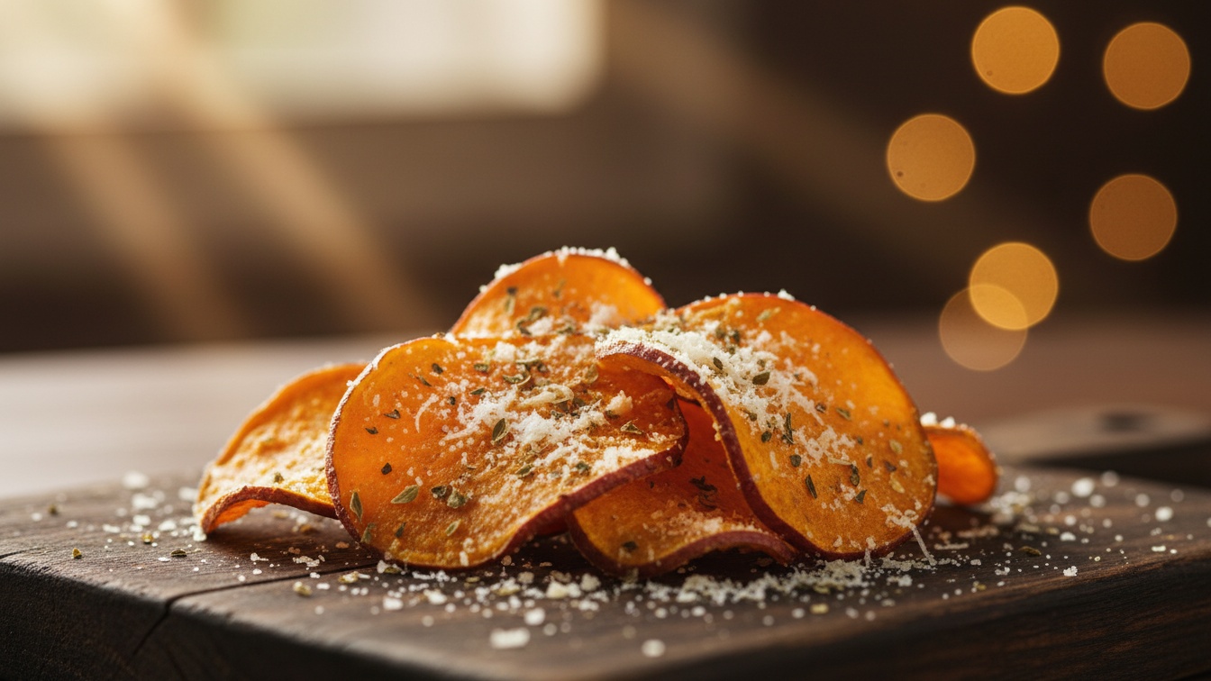 5. Chips de Batata Doce Crocante com Parmesão e Orégano