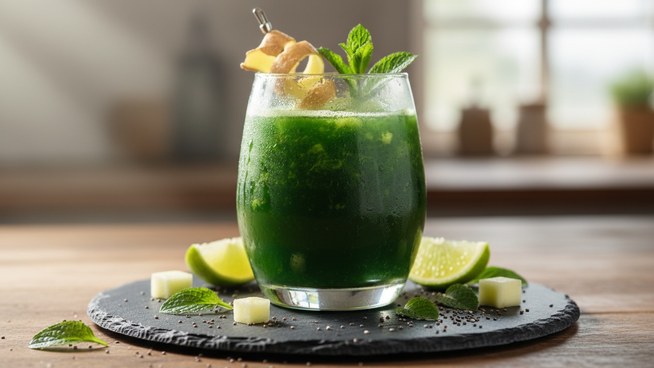 1. Suco Verde Purificador: O Choque de Clorofila e Gengibre