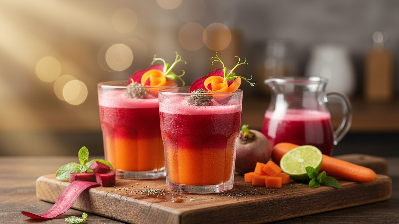 2. Suco de Beterraba e Cenoura: O Escudo de Betalaínas