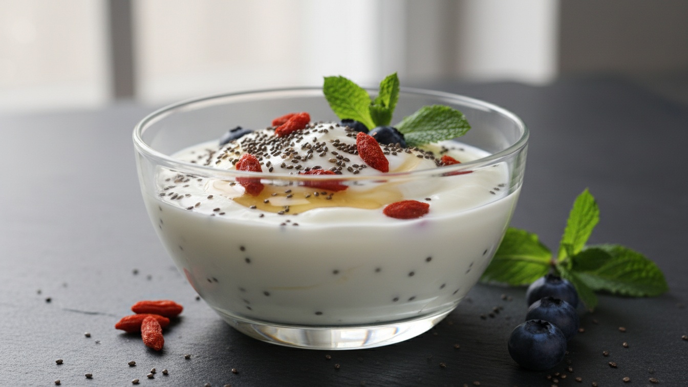 6. Iogurte Natural com Chia e Bagas de Goji