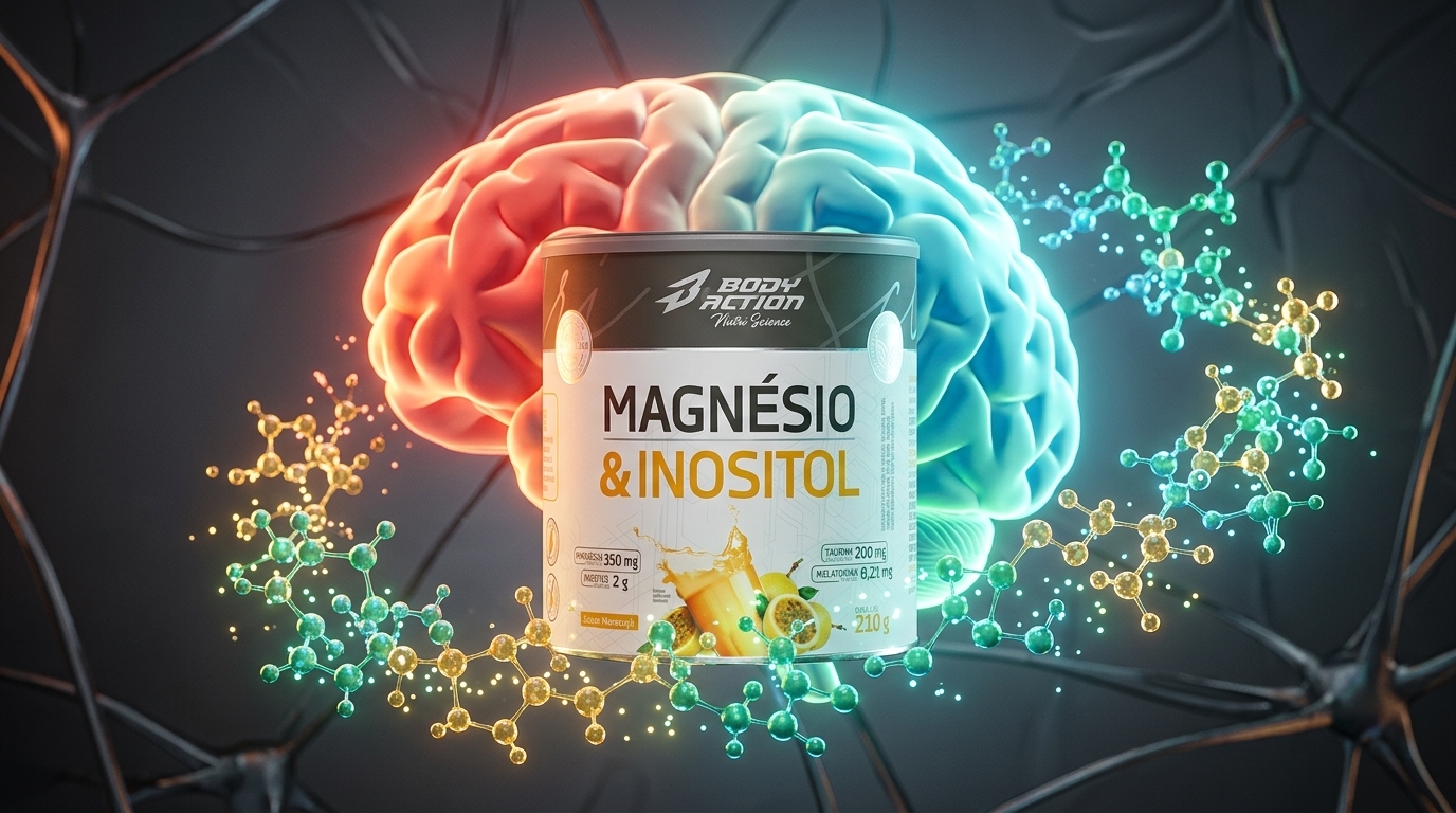 A combinação do Mio-Inositol com o Bisglicinato atua como um mensageiro intracelular, otimizando o relaxamento e o controle da ansiedade.