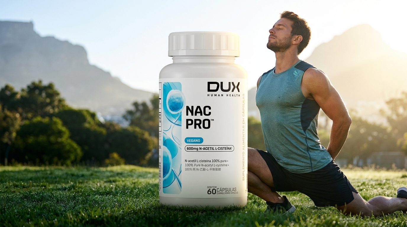A suplementação inteligente de NAC atua profundamente nas vias respiratórias e na recuperação muscular pós-treino.