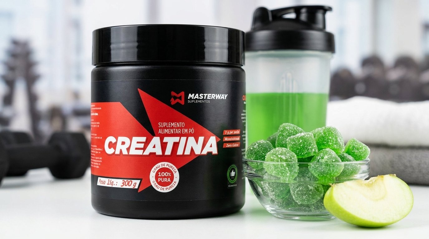 Apresentações inovadoras: as gomas funcionais sabor maçã verde são o grande destaque para quem não gosta do pó.