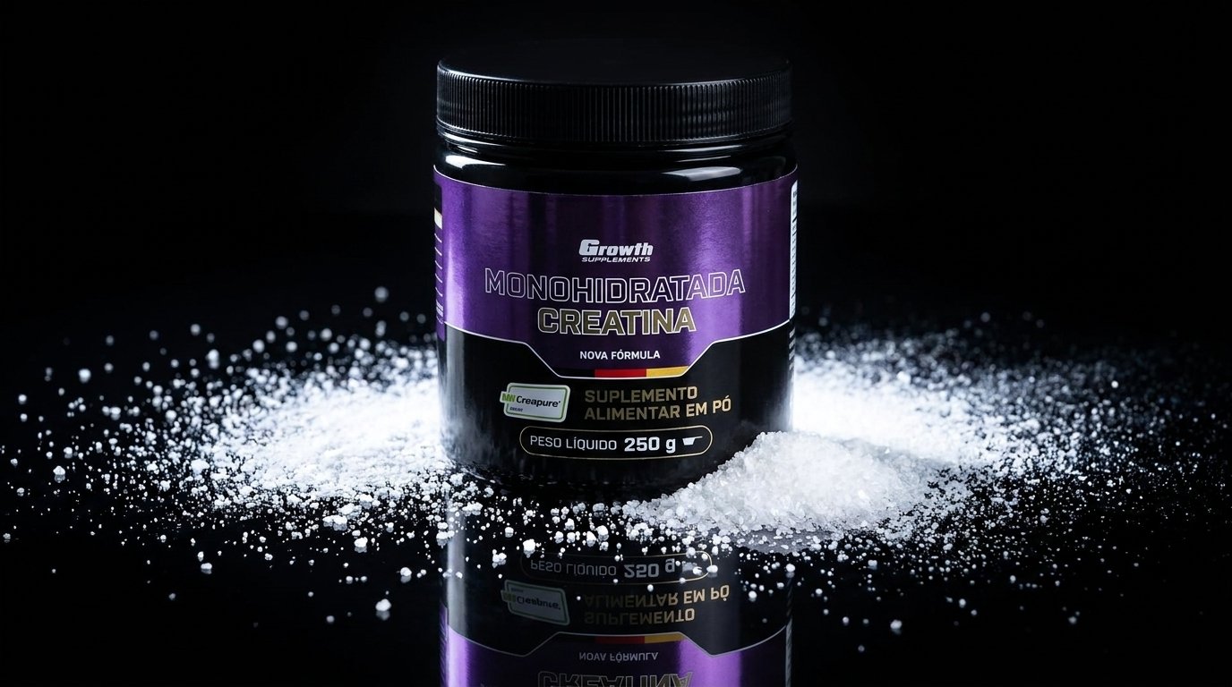 A pureza extrema da matéria-prima Creapure garante absorção superior, minimizando desperdícios metabólicos e acelerando os resultados de força no treino.