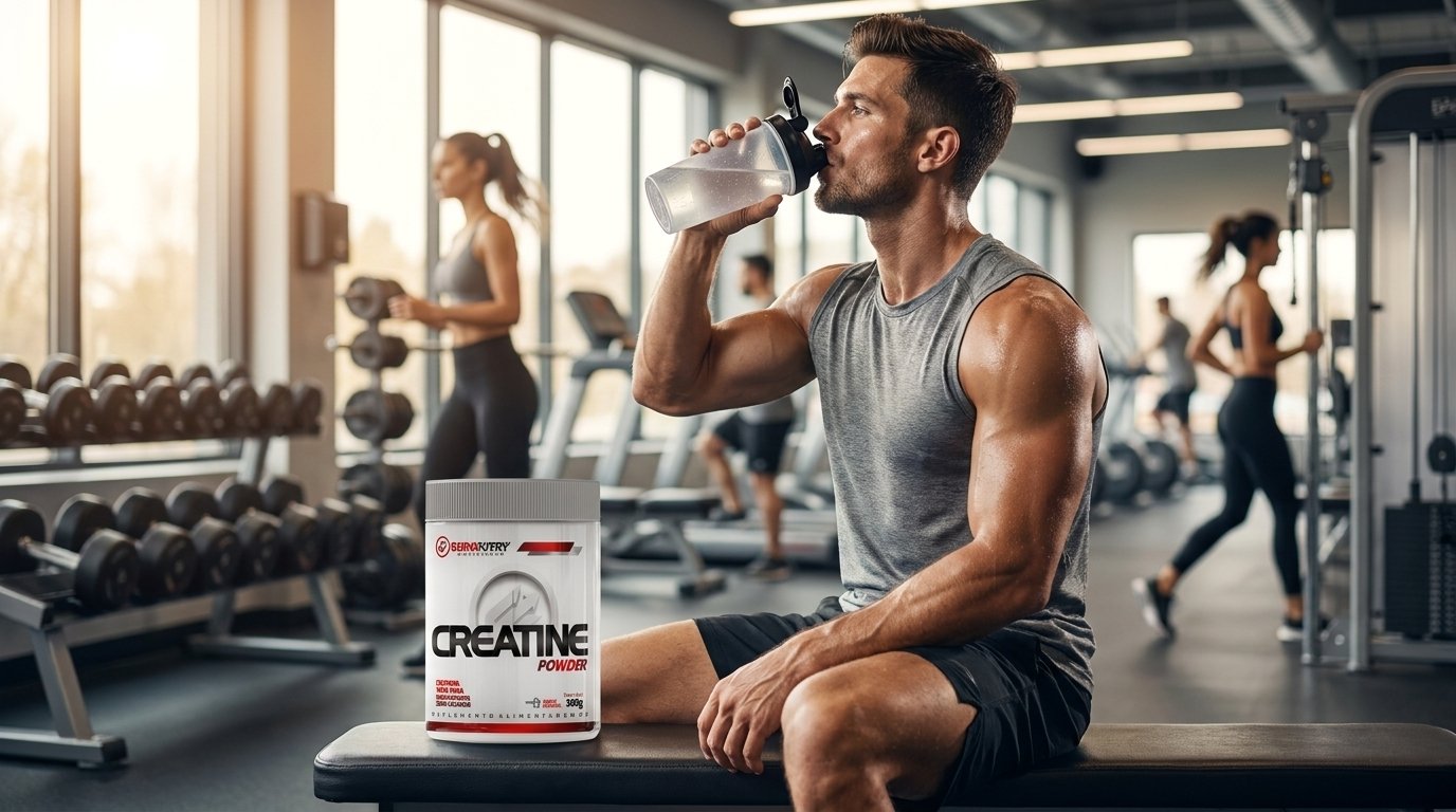 A suplementação contínua de creatina promove o aumento expressivo de força e energia para treinos intensos.