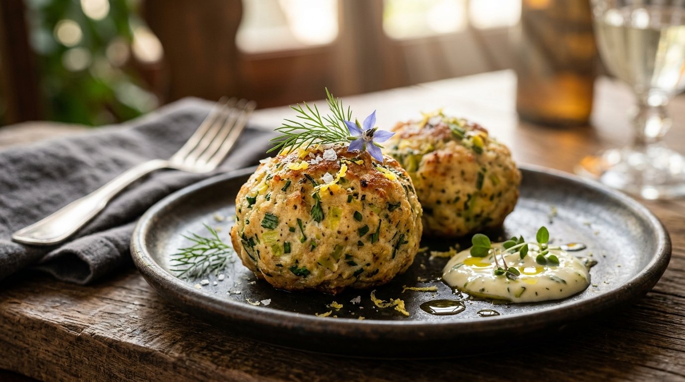 Bolinho Proteico de Ricota com Alho-Poró e Ervas Finas