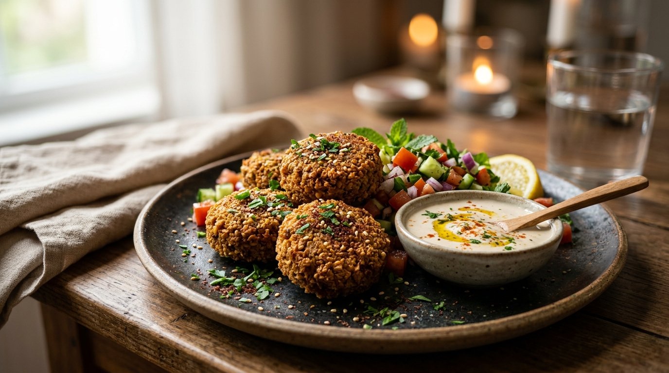 Falafel FIT de Grão-de-Bico Crocante na Air Fryer