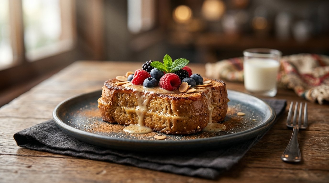 Rabanada FIT Cremosa com Canela e Adoçante Natural